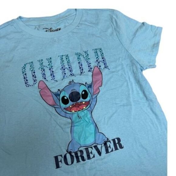 Disney Tops - Disney Lilo &‎ Stitch Juniors Ohana Family Graphic T-Shirt World Park Hawaiian